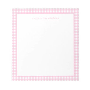 Gingham Personalized Notepad