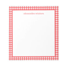 Gingham Personalized Notepad