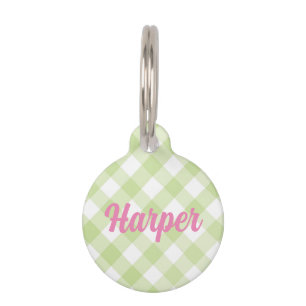 Gingham Pet Tag