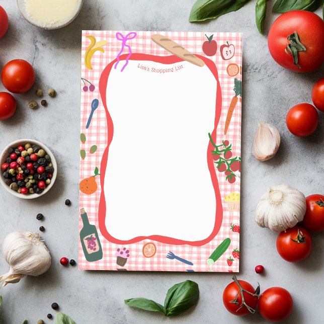 Gingham Picnic Cute CUSTOM Shopping List Grocery  Post-it Notes (Gingham Picnic Cute CUSTOM Shopping List Grocery Post-it Notes
)