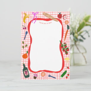 Gingham Picnic Modern Cute CUSTOM BIRTHDAY Thank You Card