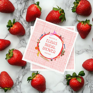 Gingham Picnic Modern Cute CUSTOM Bridal Shower Napkin