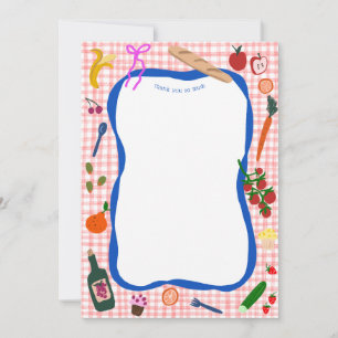 Gingham Picnic Modern Cute CUSTOM Bridal Shower Thank You Card
