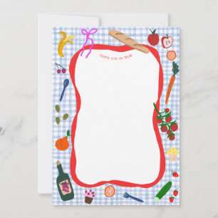 Gingham Picnic Modern Cute CUSTOM Bridal Shower Thank You Card