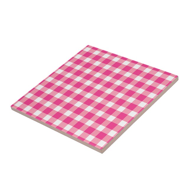 Gingham Pink Design Tile (Side)