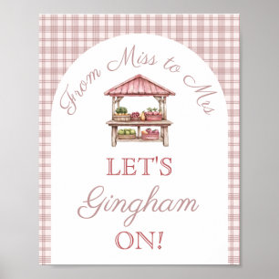 Gingham Pink Fresh off the market Bridal Shower Poster