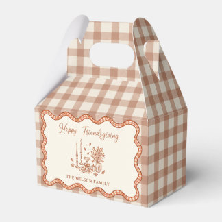 Gingham Plaid Friendsgiving Dinner Favor Box