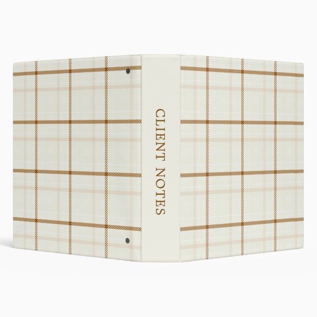 Gingham plaid neutral brown ivory pastel colour binder (Background)