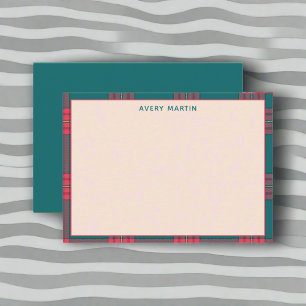 Gingham Plaid Personalized Thank you Card