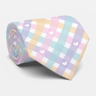 Gingham Plaids Hearts Seamless Pattern  Tie