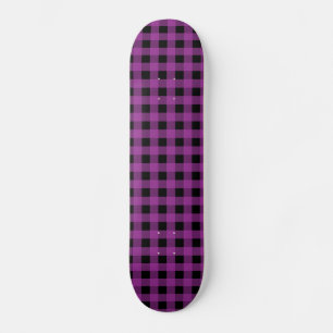 Gingham Plum and Black Skateboard
