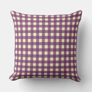 GINGHAM - PURPLE & WHITE THROW PILLOW
