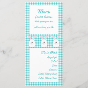 Gingham Rabbit Menu Card
