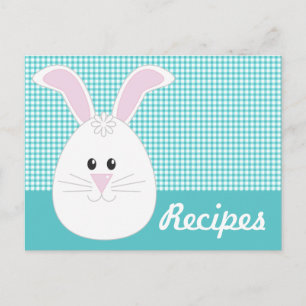 Gingham Rabbit Recipe Postcard