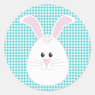 Gingham Rabbit Sticker
