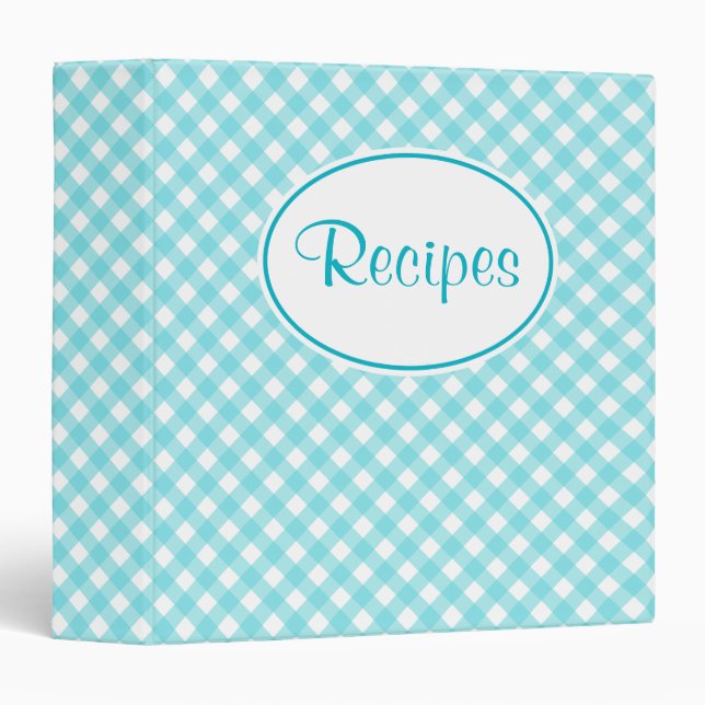 Gingham Recipe Binder (Front/Spine)