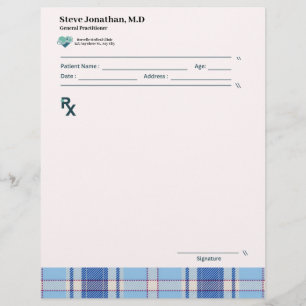 Gingham Recipes Blush Pink Check Cute Feminine Letterhead