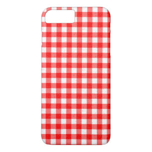 Gingham Red and White Pattern iPhone 7 Plus Case