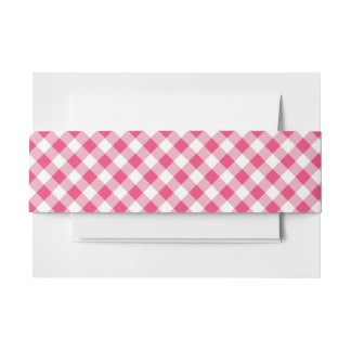 Gingham Red White  Invitation Belly Band