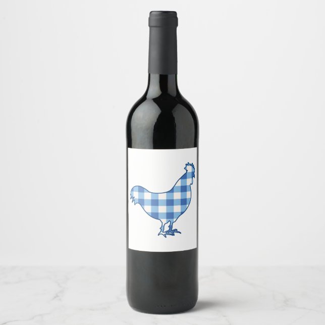 Gingham Rooster Wine Label (Front)