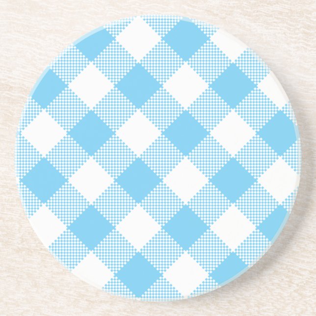 Gingham Series---Blue Coaster 1 of  many colours (Front)