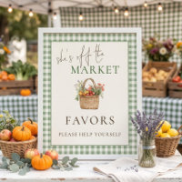 Gingham She's off Market Favours Sign Bridal Showe