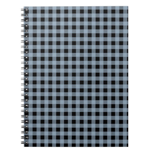 Gingham Slate and Black Notebook (Front)