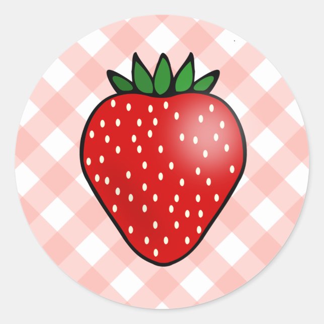 Gingham Strawberry Stickers (Front)