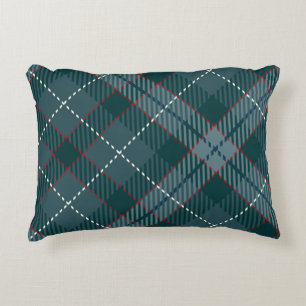 Gingham style classic blue scottish tartan plaid accent pillow