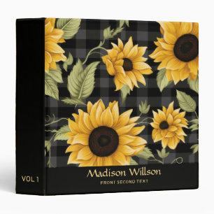 Gingham Sunflowers Pattern Binder