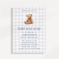 Gingham Teddy Bear Picnic First Birthday 