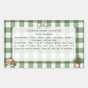  Gingham Trees Gift Christmas Cookie Mix Labels