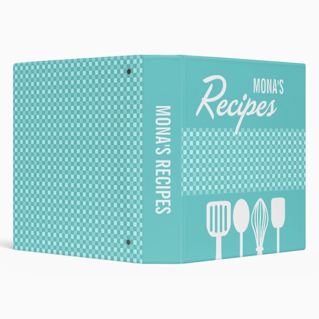 Gingham & Utensils Recipe Binder (Background)