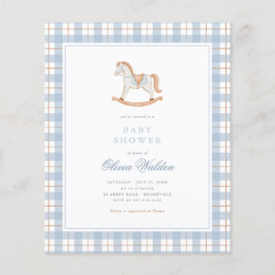 Gingham Vintage Rocking Horse Budget Baby Shower