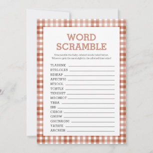 Gingham Watercolor Baby Shower Games Card