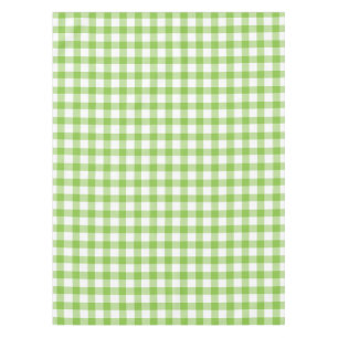 Gingham white and green check tablecloth