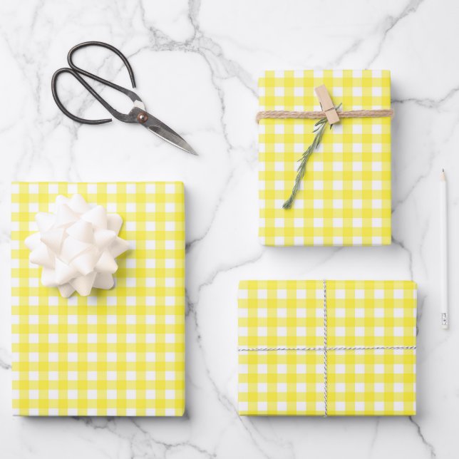 Gingham Wrapping Paper Sheets (Front)