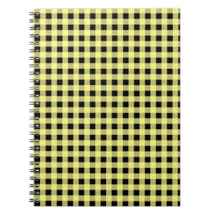 Gingham Yellow and Black Notebook