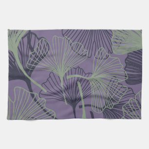 Gingko biloba: abstract vintage pattern. kitchen towel