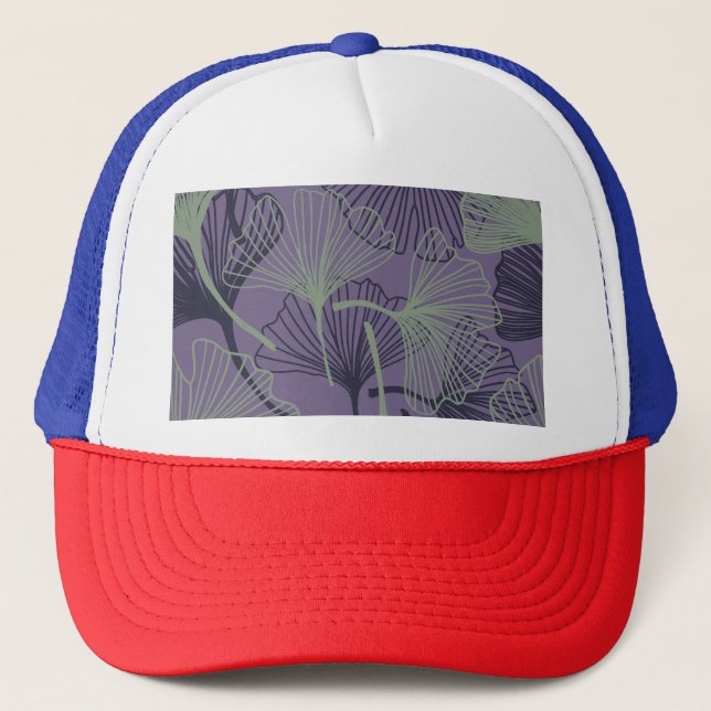 Gingko biloba: abstract vintage pattern. trucker hat (Front)