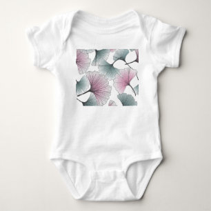Gingko biloba hand-drawn. baby bodysuit