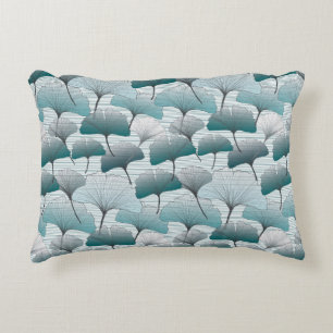 Gingko biloba seamless blue colours pattern. accent pillow