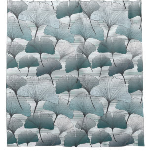 Gingko biloba, seamless blue pattern.