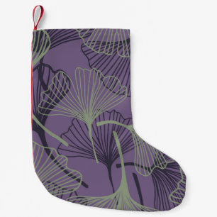Gingko biloba seamless pattern. Abstract vintage b Small Christmas Stocking