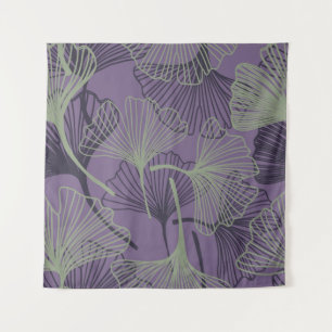 Gingko biloba seamless pattern. Abstract vintage b Tapestry