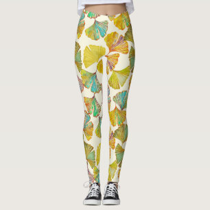 Gingko Leaves: Floral Abstract Art Leggings