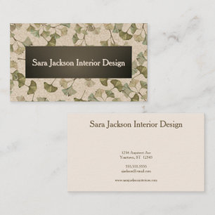 Gingko Leaves on Textured Background Designer's Business Card