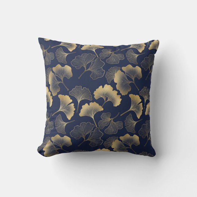 Gingko Leaves Throw Pillow (Front)