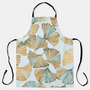 Gingko Leaves Watercolor Seamless Pattern Apron