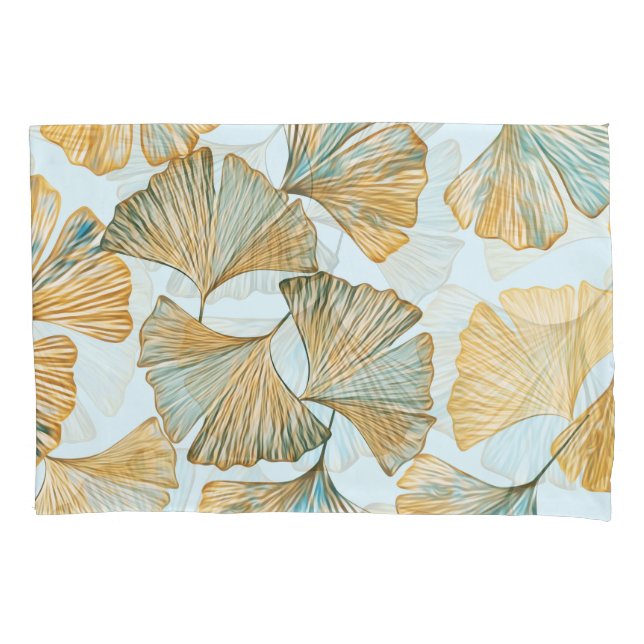 Gingko Leaves Watercolor Seamless Pattern Pillowcase (Front)